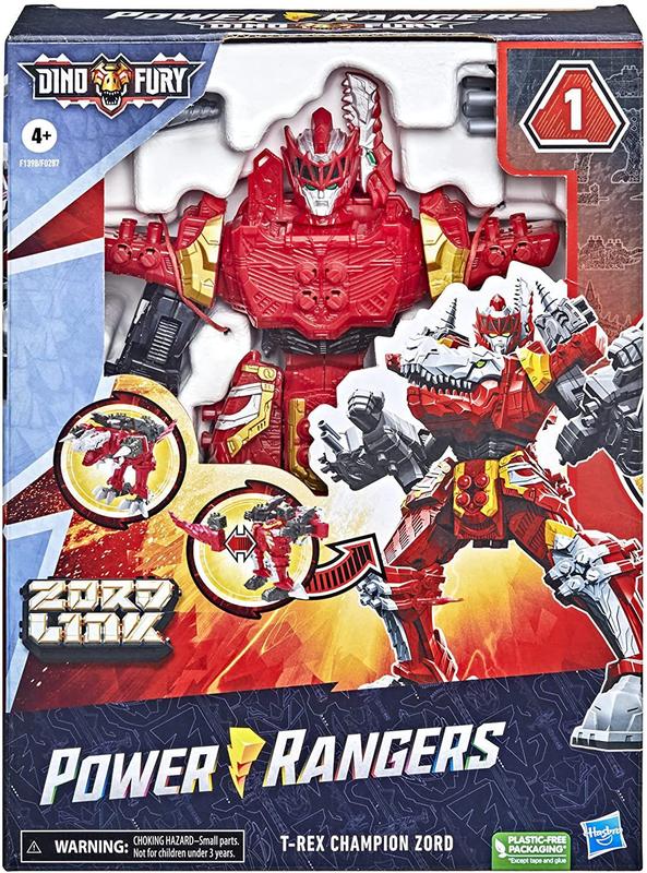 Power Rangers Dino Fury T-Rex Champion Zord Hasbro F1398 - Bonecos
